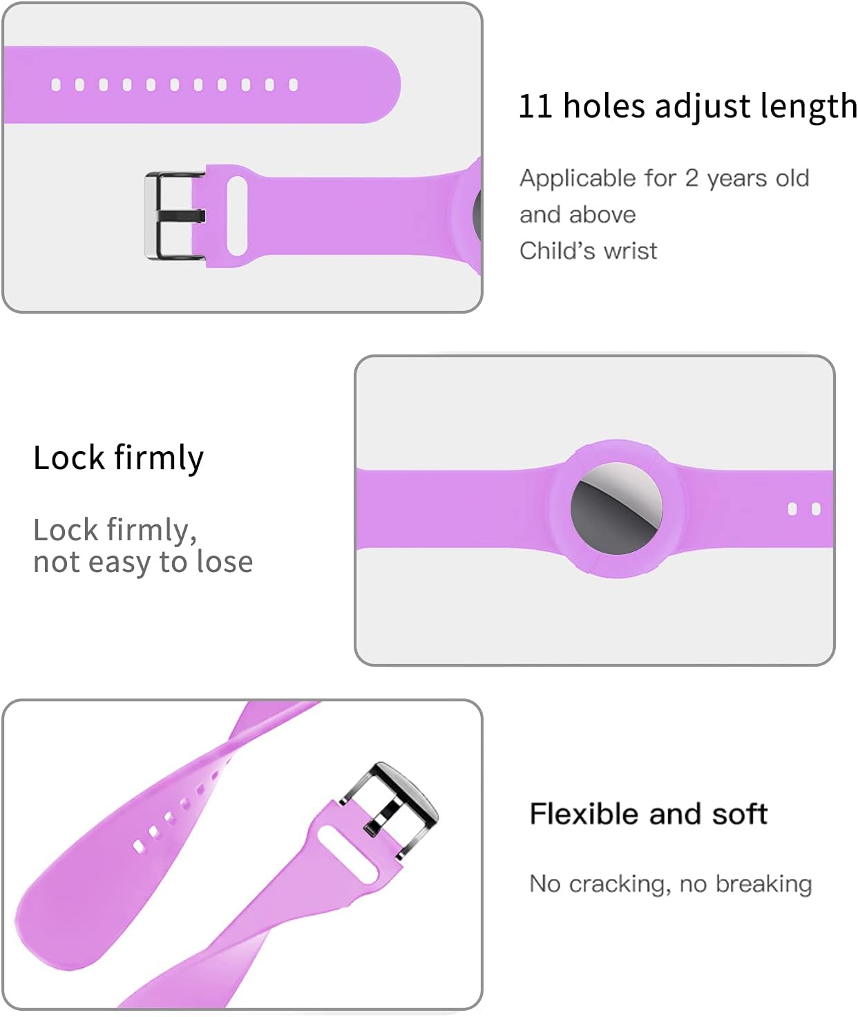 Pulsera Airtag para niños, pulsera Airtag para niños, bebés, ancianos, correa de reloj compatible con AirTag 2021.