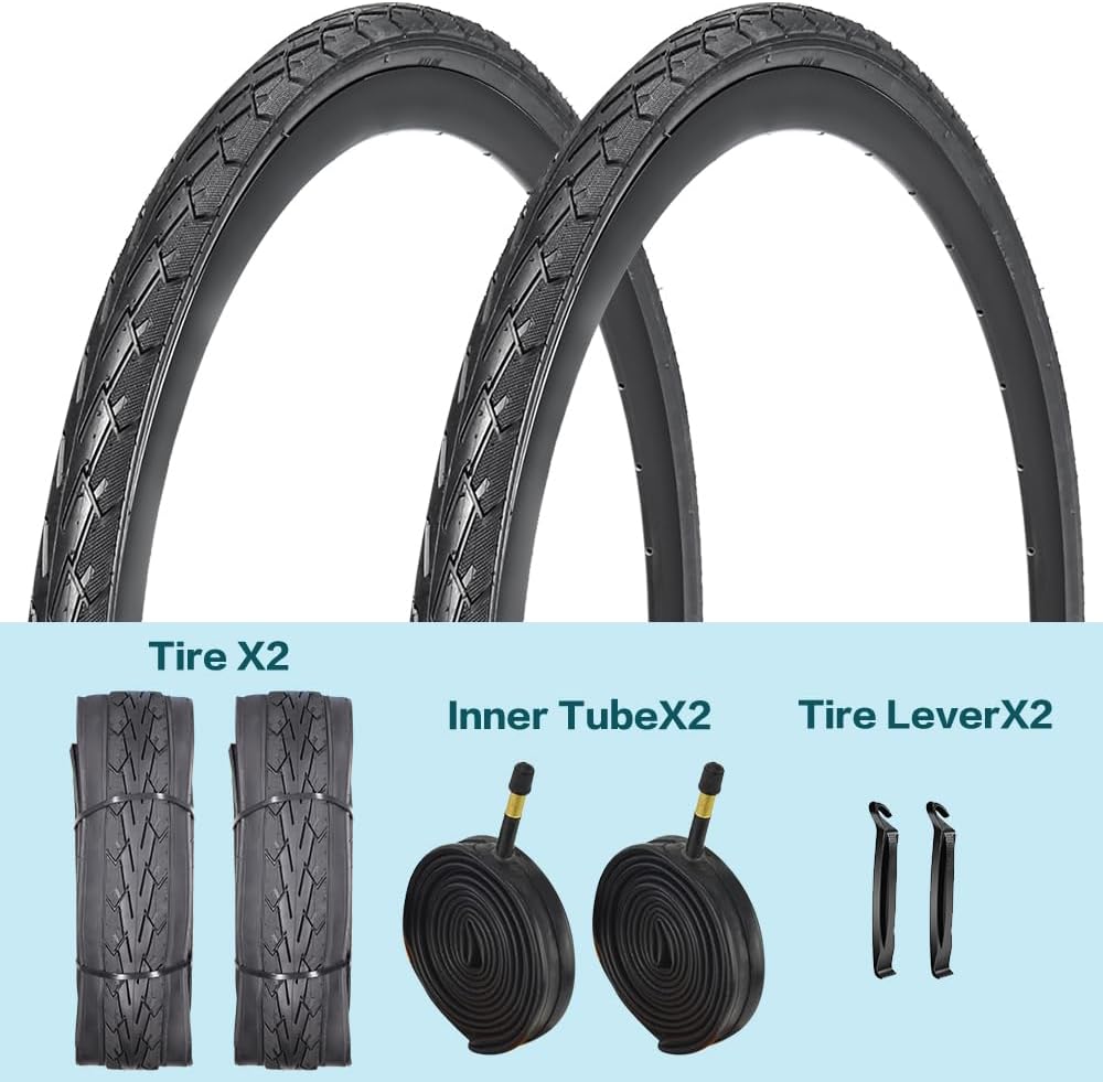 Paquete de 2 neumáticos de bicicleta de 700 x 23C25C28C35C38C Plus tubos interiores de bicicleta, válvula Presta de 1.890 in o válvula Schrader de