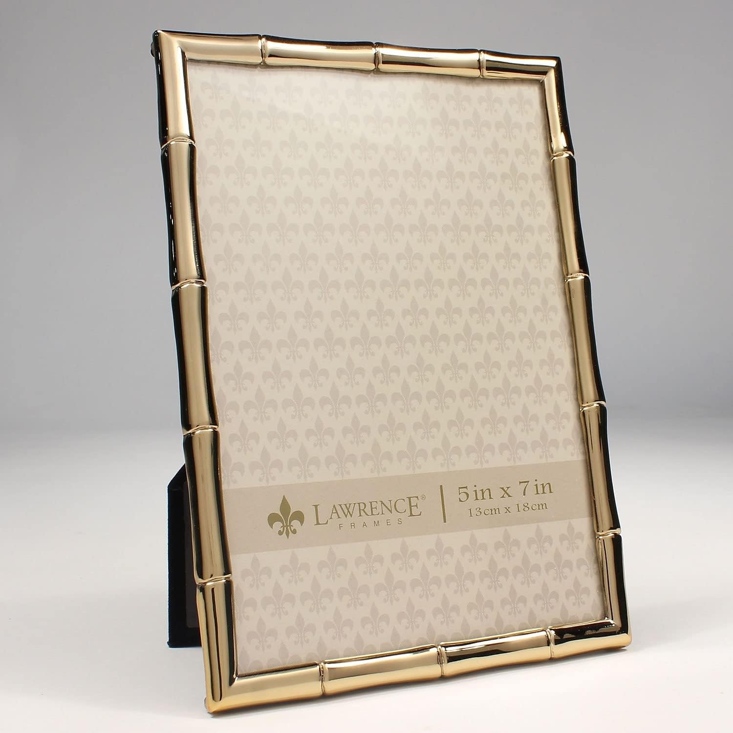 Lawrence Frames Marco de fotos de metal dorado de 5 pulgadas de ancho x 7 pulgadas de alto con diseño de bambú (712257)