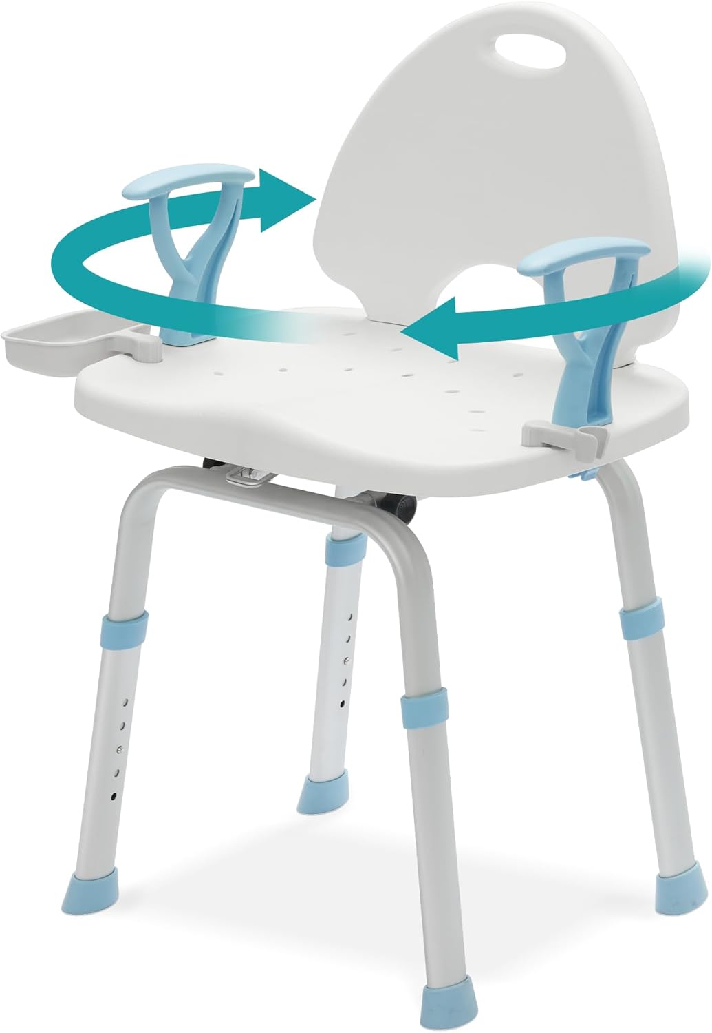 ELENKER Silla de ducha giratoria resistente de 450 libras