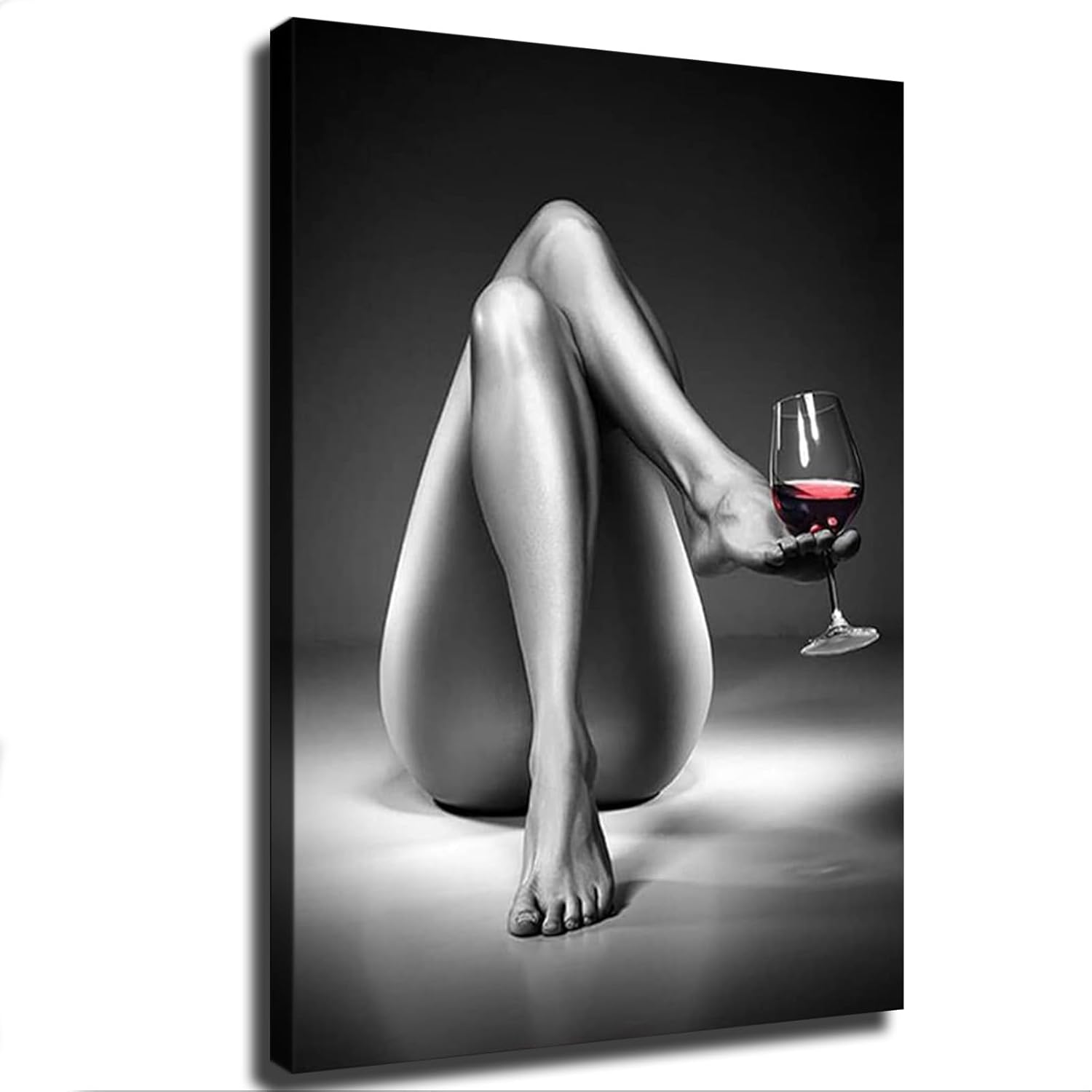 Lienzo decorativo para pared, pintura de copa de vino de mujer, color blanco y negro, fotos de hermosas niñas, pósteres abstractos modernos,