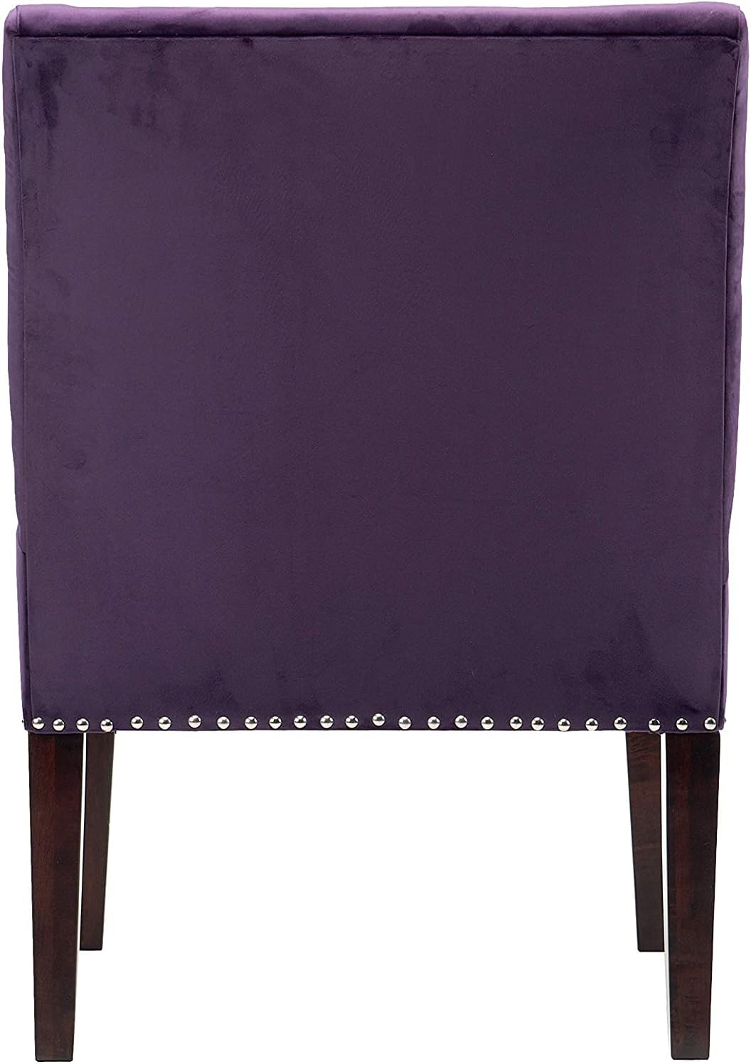 Samantha Collection – Silla tapizada sin brazos para sala de estar, moderna, contemporánea, 24, color morado