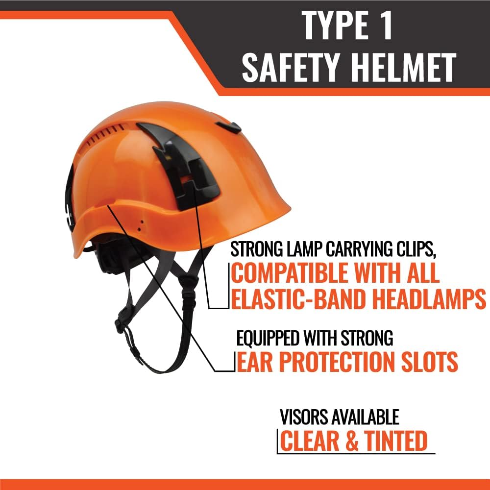 Malta Dynamics APEX ANSI Z89.1 – Casco de seguridad tipo 1 para construcción con viseras complementarias