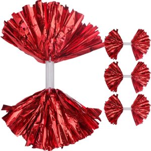 Sosoport Cuentas para radios de bicicleta, 4 pompones de animadora de papel metálico de plástico para anillo de animación, pompones de escuadrón de Sosoport Cuentas para radios de bicicleta, 4 pompones de animadora de papel metálico de plástico para anillo de animación, pompones de escuadrón de