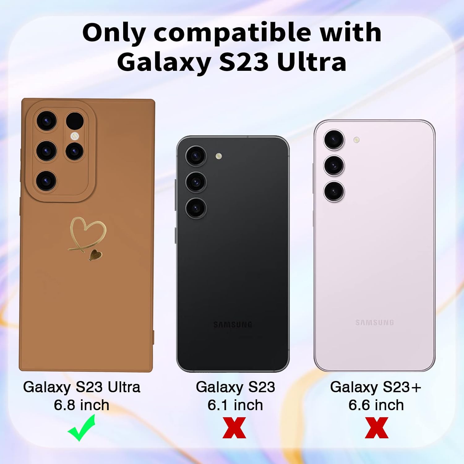 Funda para Samsung Galaxy S23 Ultra para niñas y mujeres, lindo diseño de corazón de amor, funda flexible de silicona líquida a prueba de golpes,