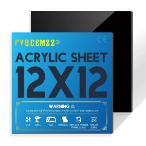 FYSCEMZZ 18″ x 12″ x 12″ – Hoja acrílica de plexiglás negro – 2 unidades FYSCEMZZ 18″ x 12″ x 12″ – Hoja acrílica de plexiglás negro – 2 unidades