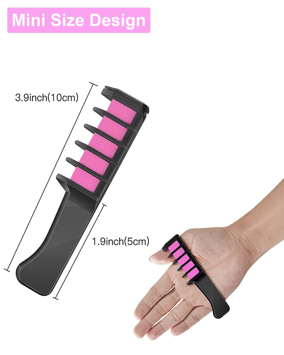 MSDADA Nuevo peine de tiza para el cabello, tinte temporal para niñas y niños con cabello de color claro, tiza lavable para niñas de 4, 5, 6, 7, 8,