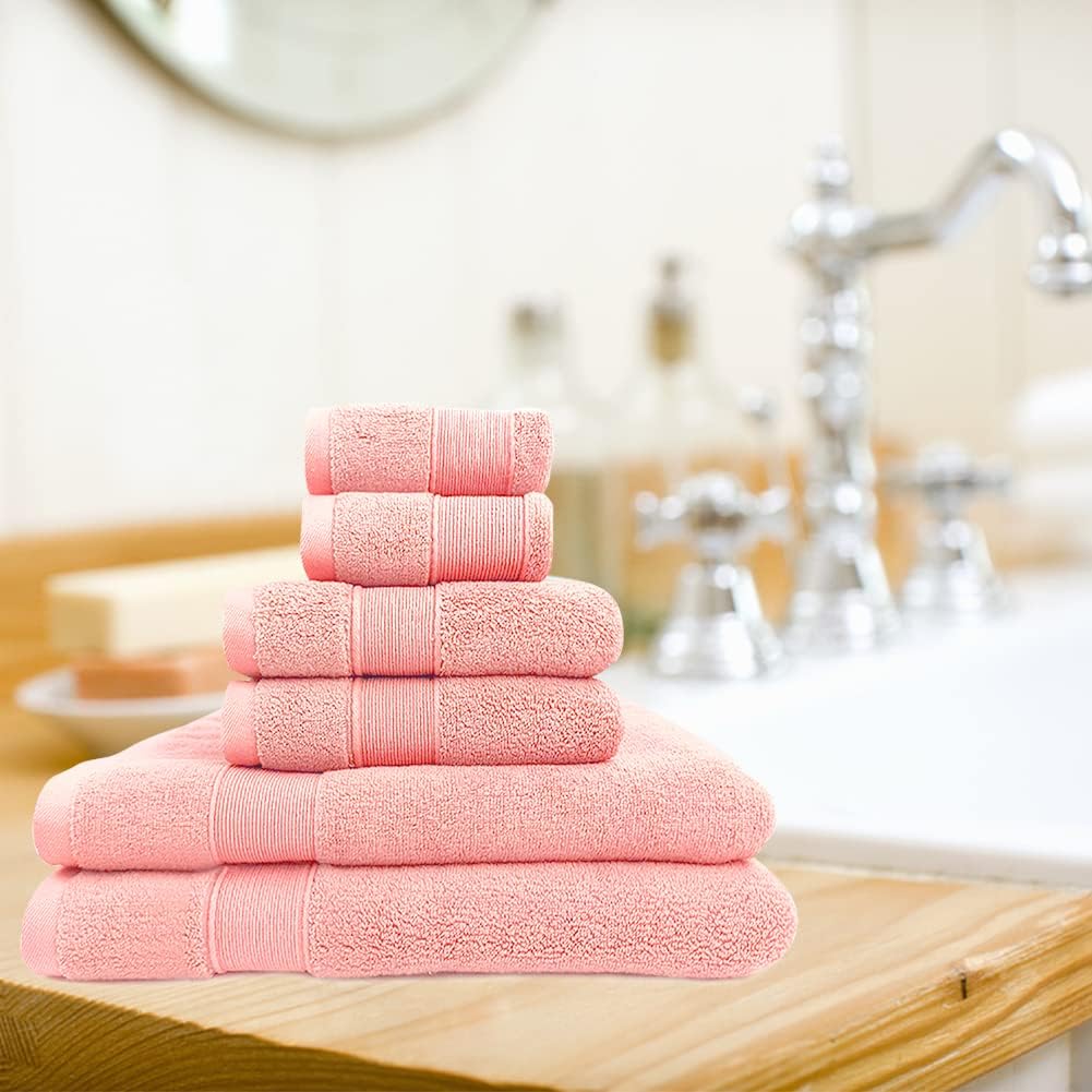 Juego de 6 toallas de baño para baño, juego de toallas de algodón suaves y cómodas, altamente absorbentes, 2 toallas de baño, 2 toallas de mano, 2