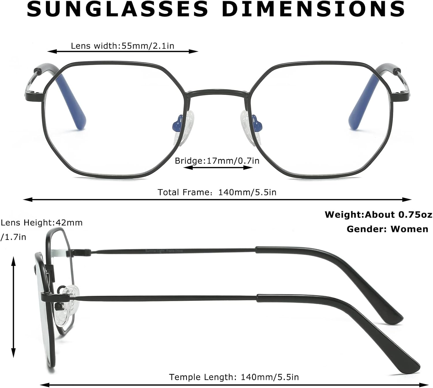 Lentes de bloqueo de luz azul para mujeres y hombres, lentes de computadora con marco de metal ultraligeros, antifatiga ocular y deslumbramiento UV,