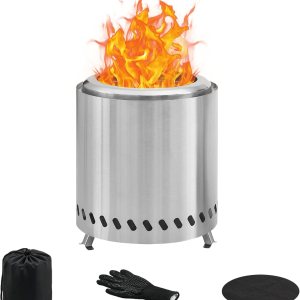 BRIAN & DANY Fogata individual de mesa con soporte, hoguera sin humo para acampar al aire libre, estufa de acero inoxidable, estufa de pellets de BRIAN & DANY Fogata individual de mesa con soporte, hoguera sin humo para acampar al aire libre, estufa de acero inoxidable, estufa de pellets de