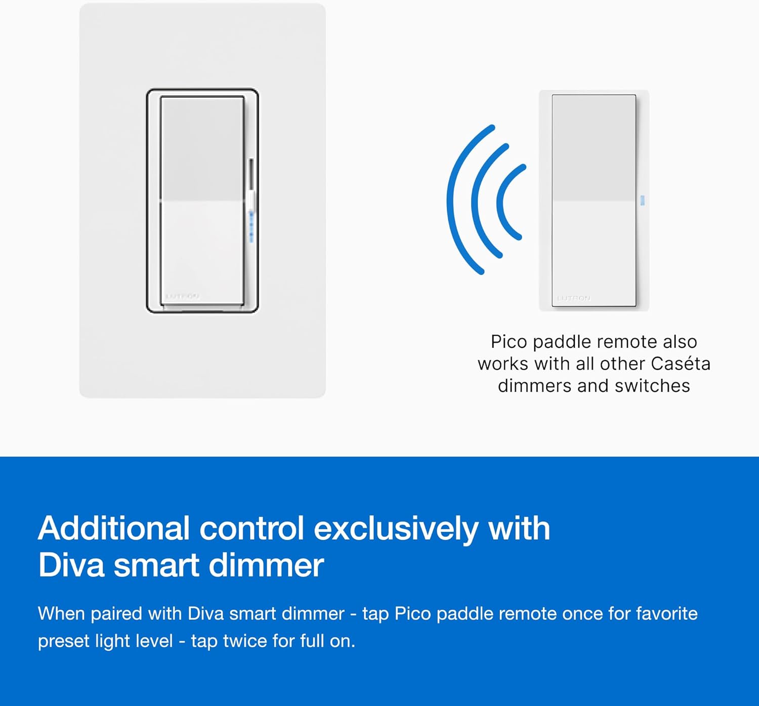 Lutron Pico Paddle Kit de montaje en pared remoto para control de encendidoapagado con etiquetas adhesivas de alambre  para interruptores y