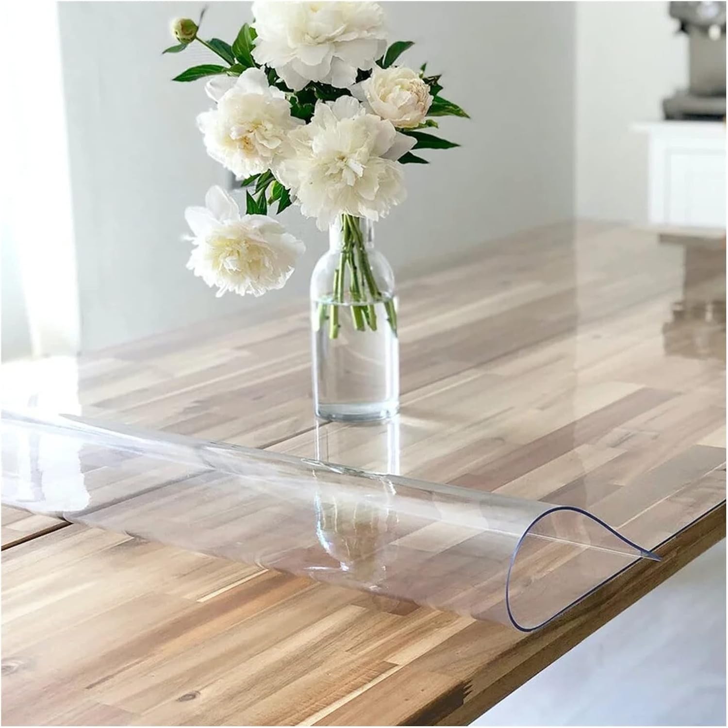 Protector de mesa de PVC transparente impermeable, mantel de plástico transparente para cocina, café, oficina, comedor, armario, escritorio (color