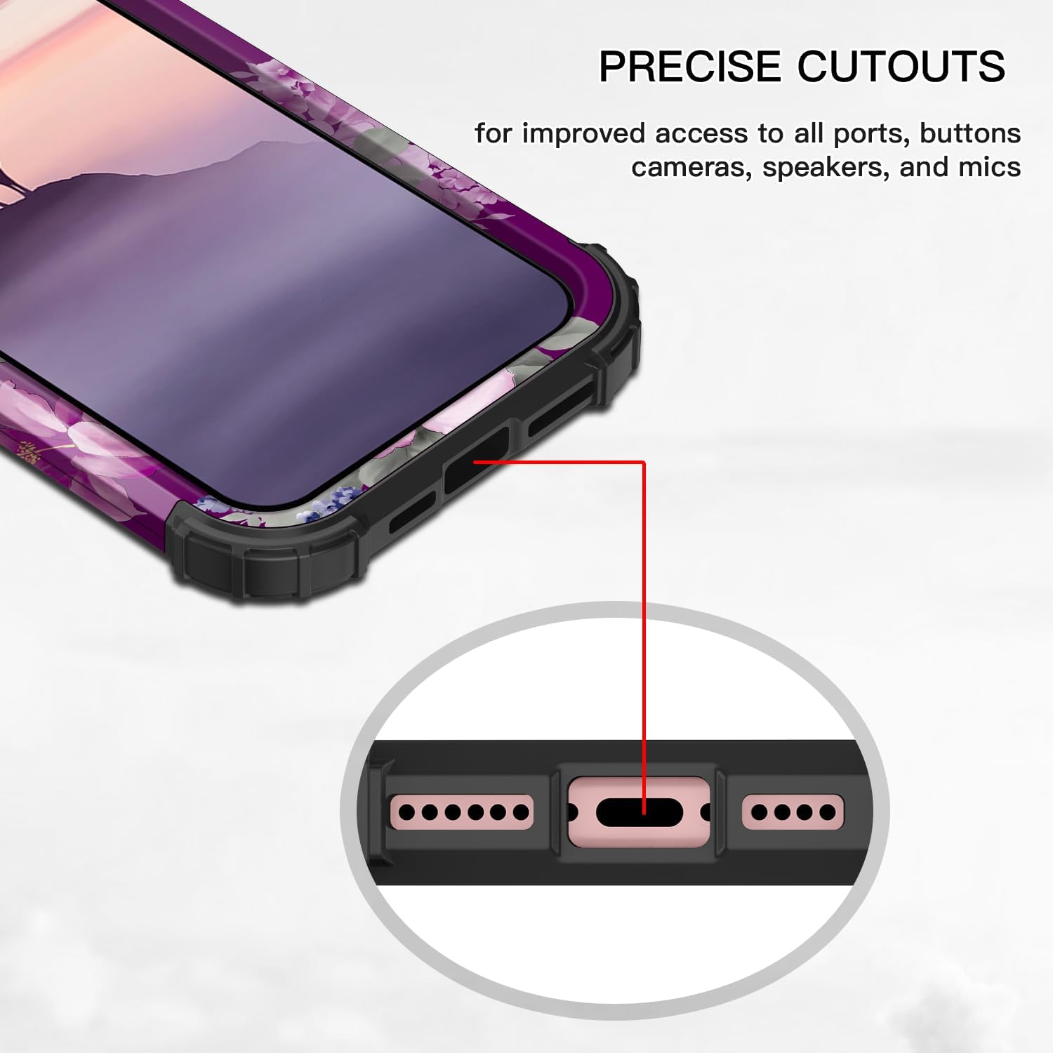 LONTECT Funda para iPhone 15 de tres capas, a prueba de golpes, resistente, de policarbonato duro, resistente, funda protectora de alto impacto,