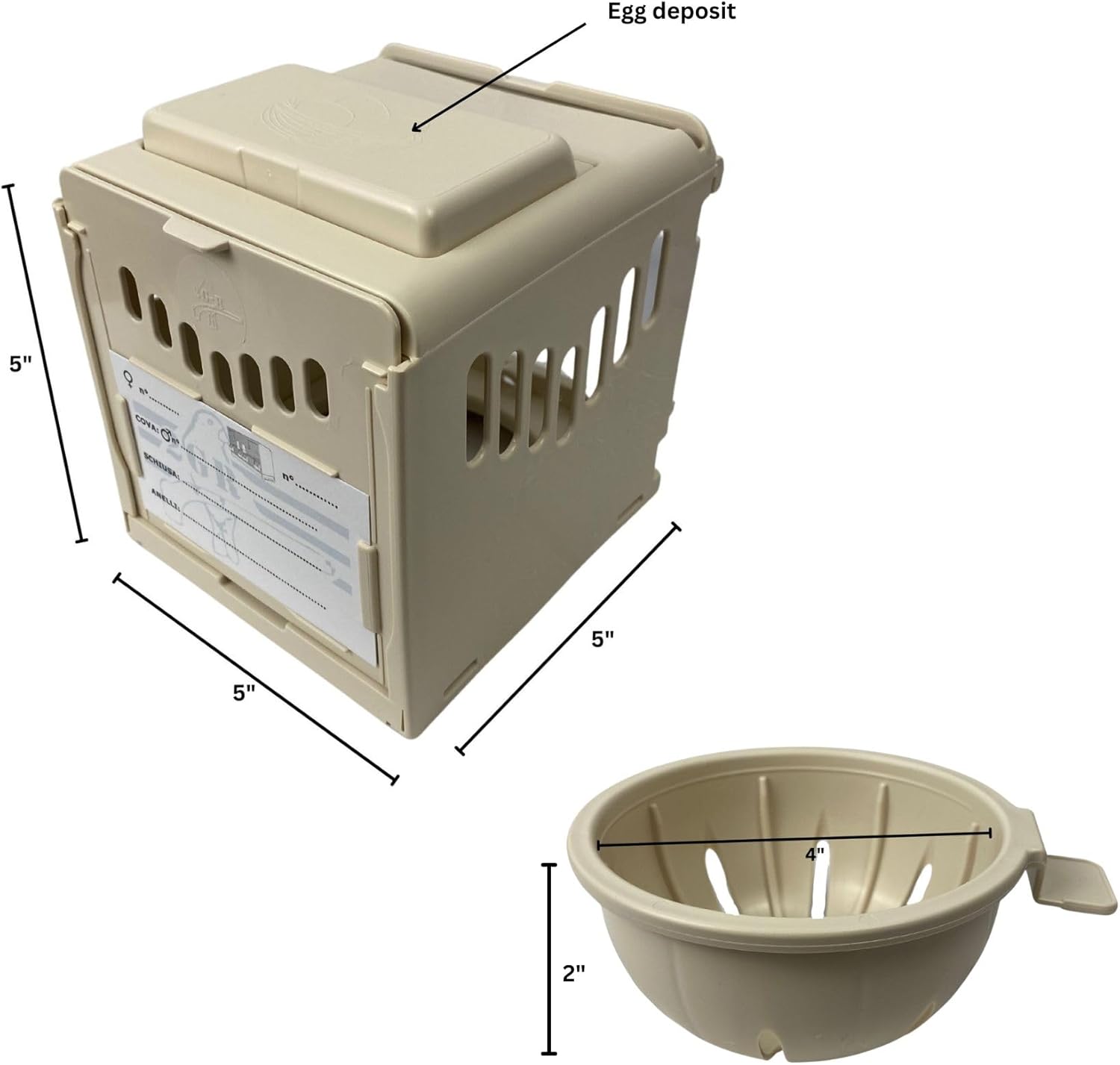 Caja nido de plástico para pájaros, taza nido extraíble y portátil con puerta trasera corredera para una fácil limpieza y depósito para almacenar