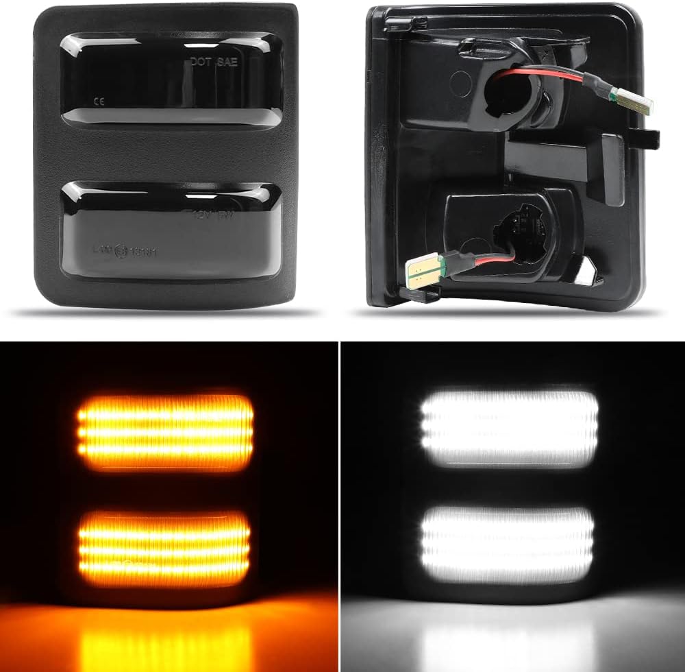 Luces LED para espejo lateral para Ford F250 F350 F450 Super Duty 2008-2016, luz de estacionamiento de coche ahumada, luz de espejo lateral,