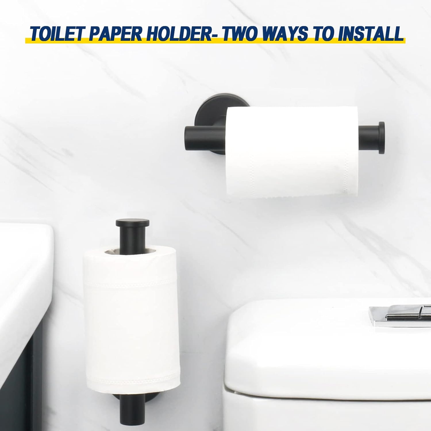 NearMoon Soporte para papel higiénico de baño + toallero de mano, juego de 2 piezas de accesorios de baño, soporte para rollo de papel higiénico de