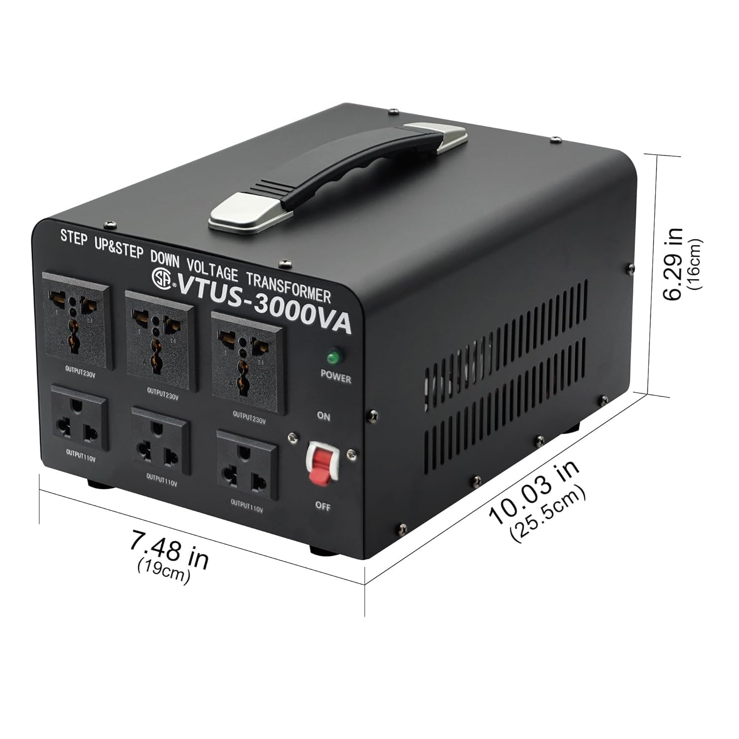 Convertidor de transformador de voltaje de 3000 vatios, convertidor de 110-120 voltios a 220-240 voltios y de 220-240 voltios a 110-120 voltios con