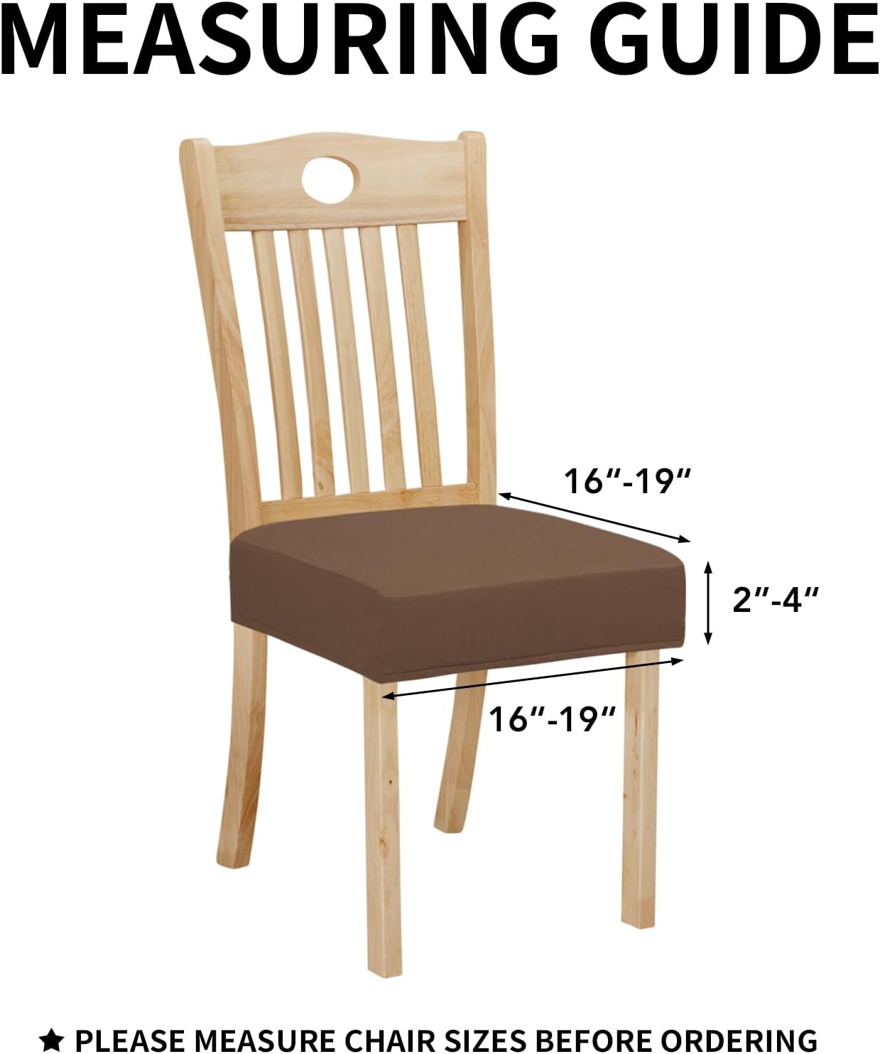Easy-Going Juego de 2 fundas de asiento 100% impermeables para sillas de comedor, fundas de asiento elásticas protectoras extraíbles y lavables,