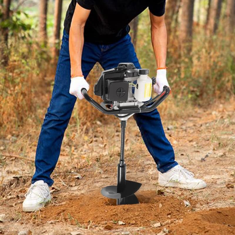 Excavadora de agujeros de poste a gas, taladro de tierra de 2 tiempos de 72 CC, excavadora de agujeros a gas de 4 HP, excavadora de agujeros para
