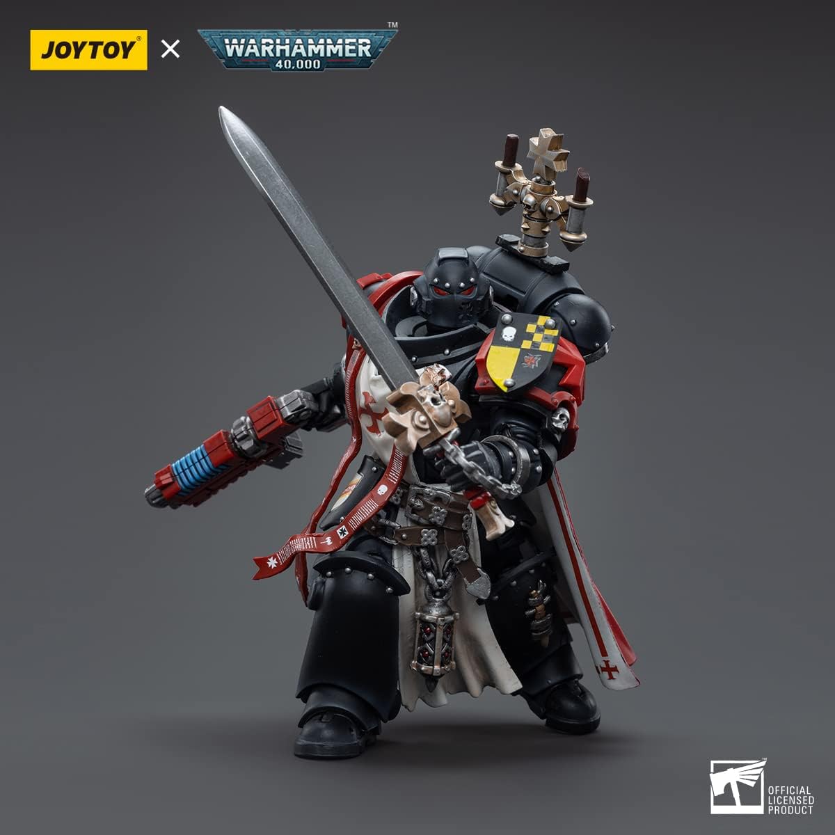 HiPlay JoyToy Warhammer 40K Black Templars Sword Brothren Brother Lombast Figura de acción coleccionable a escala 118