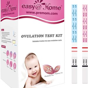 EasyHome – Kit de tiras de prueba de embarazo y ovulación 25 tiras de prueba de ovulación y 10 tiras de prueba de embarazo, seguimiento preciso de EasyHome – Kit de tiras de prueba de embarazo y ovulación 25 tiras de prueba de ovulación y 10 tiras de prueba de embarazo, seguimiento preciso de