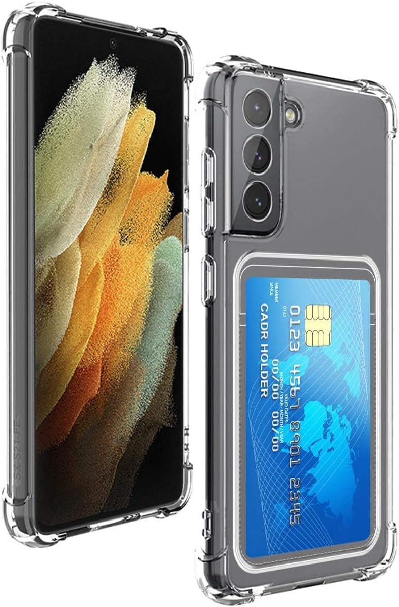 Compatible with Samsung Galaxy A54 Case with Card Holder, Clear Card Slot case, Ultra-Thin, Soft, Shockproof, Credit Card Protective Cover