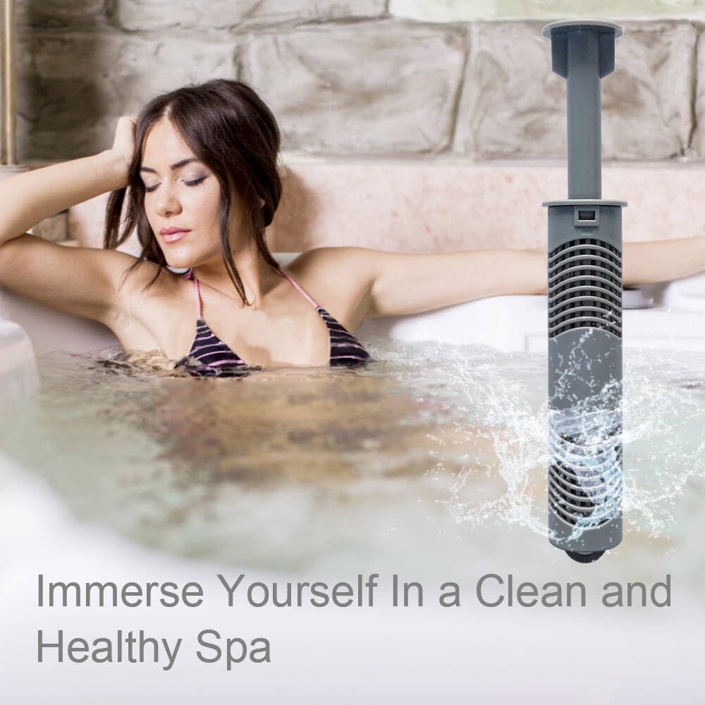 Palo mineral de spa, filtro Ag+, cartucho de iones plateados con 4 meses de vida útil universal para bañera de hidromasaje, mantiene el agua limpia