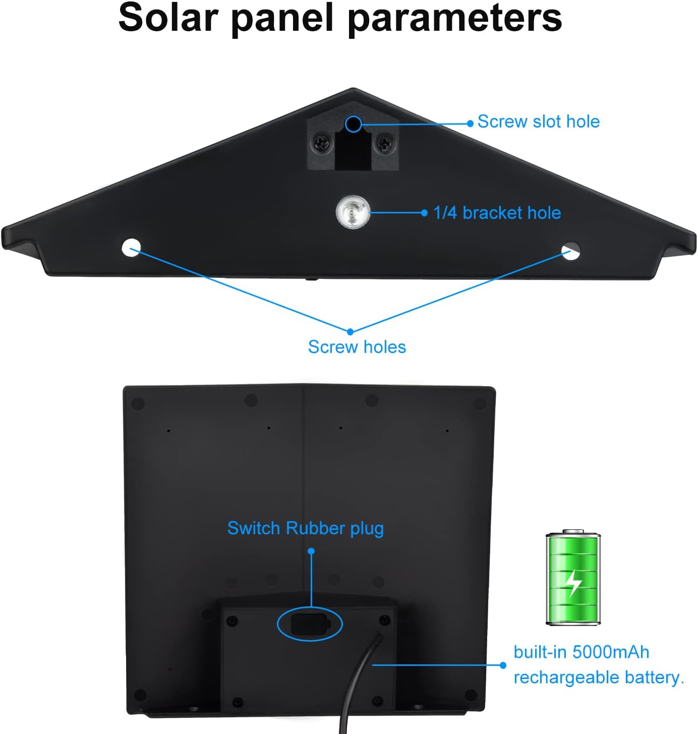 Panel solar compatible con Blink Outdoor, Blink (3 generación) y cámara Blink XT2XT, batería recargable integrada de 5000 mAh para cámara de