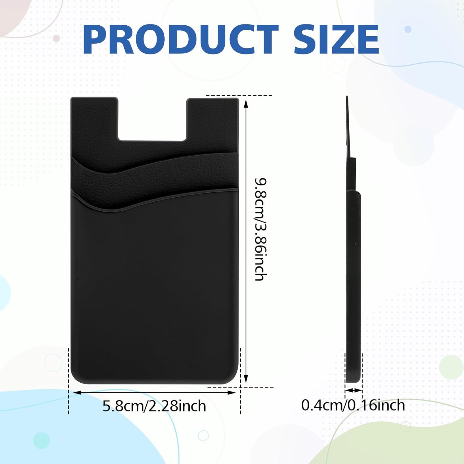3 carteras de teléfono para la parte posterior de la funda del teléfono, soporte adhesivo de silicona para tarjetas de crédito, compatible con