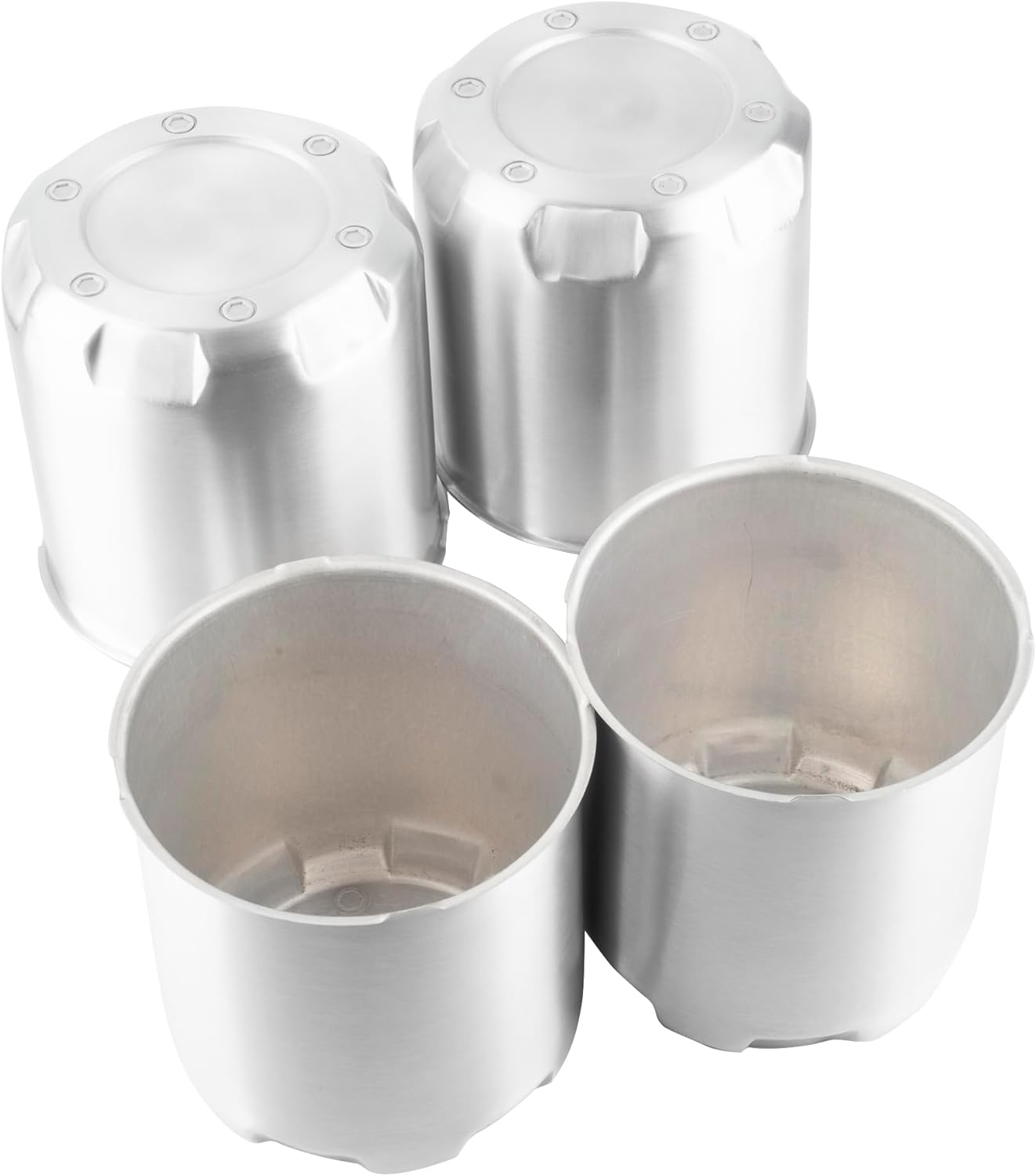 4 tapas centrales de aluminio cepillado de 5.15 pulgadas para rueda de remolque, diámetro de 5.15 pulgadas, tapa de cubo de 5.31 pulgadas de alto