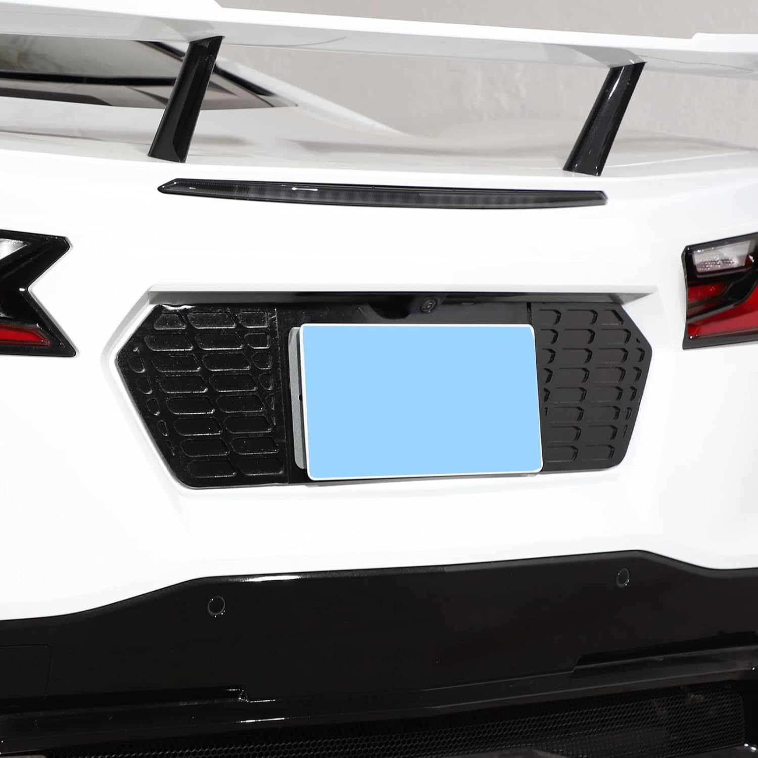 Cubierta de protección para marco de licencia trasero, aleación de aluminio, 1 unidad, compatible con Chevrolet Corvette C8 Stingray 2020-2023 Marco