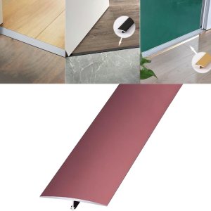 Tira de transición de piso de moldeo en T de aluminio 35.4 pulgadas, tira divisora plana para umbral de puertaunión de huecos de pisos de tablones Tira de transición de piso de moldeo en T de aluminio 35.4 pulgadas, tira divisora plana para umbral de puertaunión de huecos de pisos de tablones
