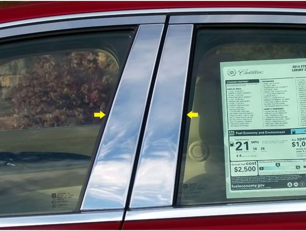 QAA es compatible con Cadillac CTS 2014-2019 4 piezas de poste de pilar inoxidable PP54250