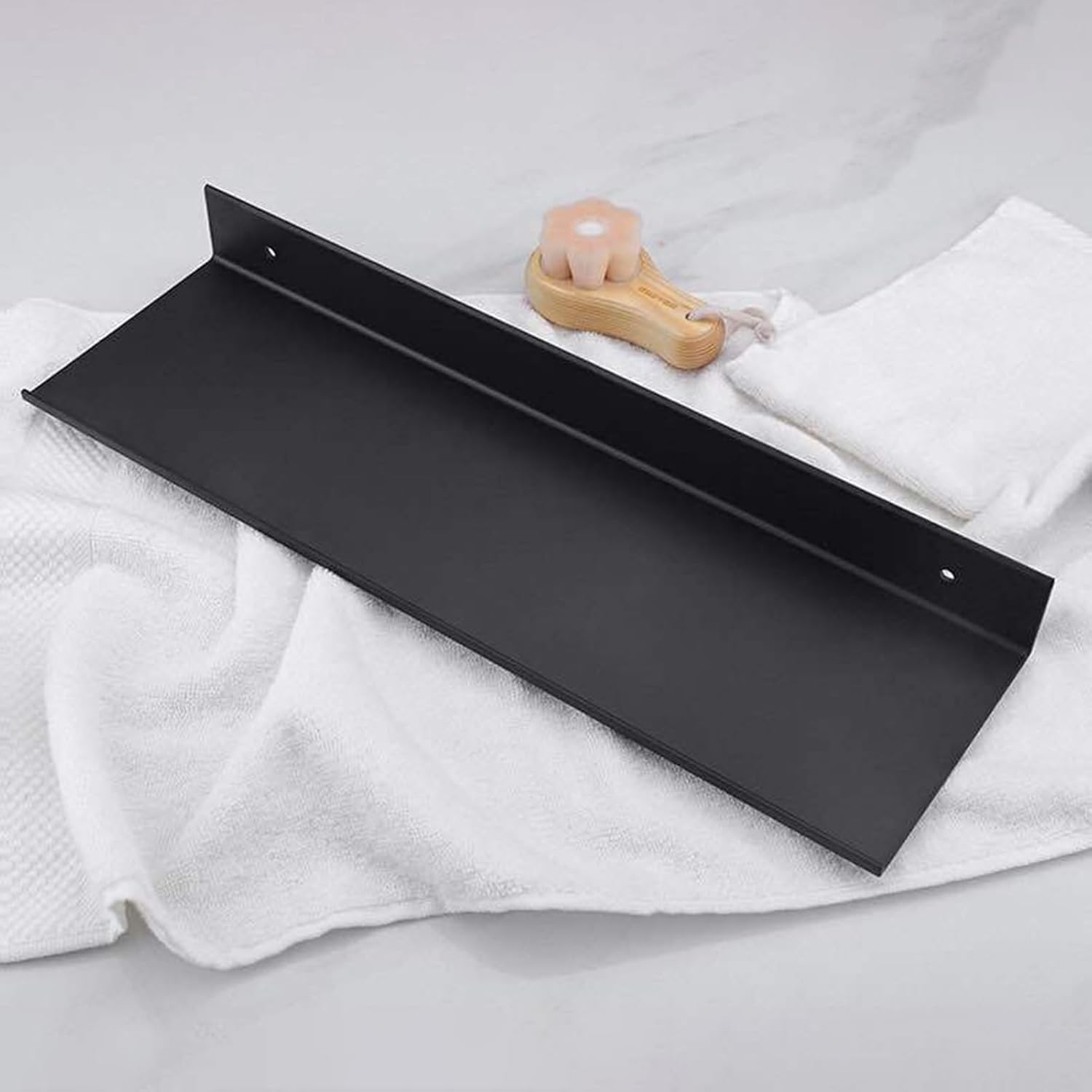Estante flotante, estante de pared de metal negro para sala de estar, baño, cocina, dormitorio, estantes de exhibición de 12 pulgadas para
