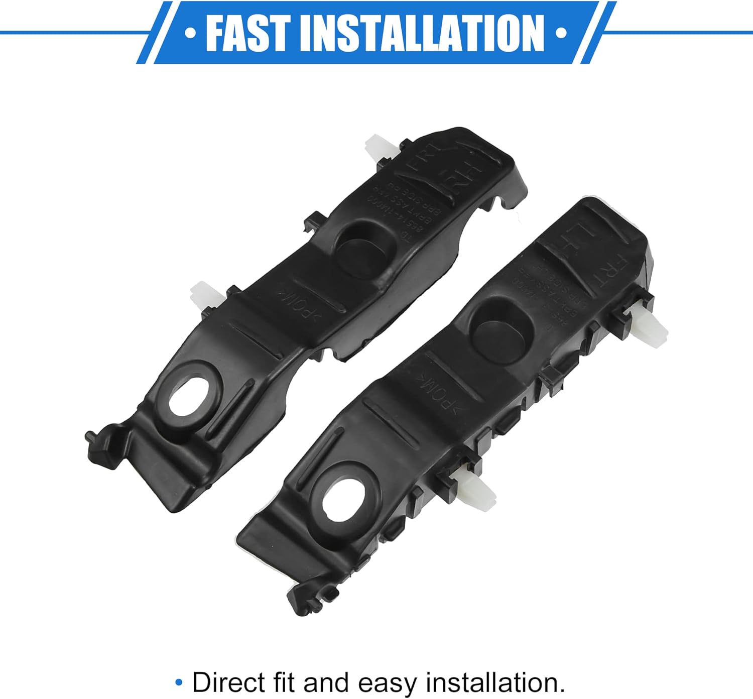 VekAuto 1 par de soportes de parachoques soporte Fender cubierta compatible para Kia Forte 2010 2011 2012 2013, plástico duradero negro delantero