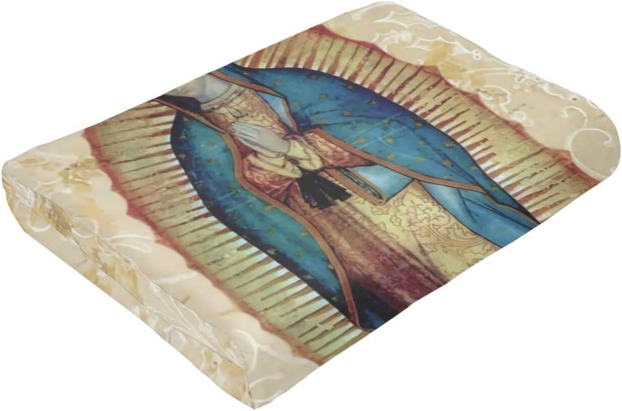 GLGFAS Manta de Nuestra Señora de Guadalupe de franela ultra suave y ligera para sofá, cama, uso en todas las estaciones, 80 x 60 pulgadas