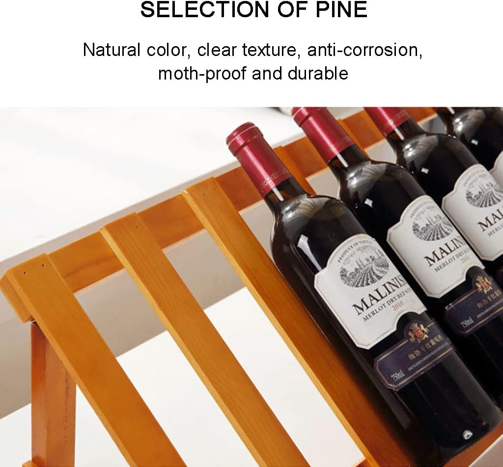 Estante de madera para vino, 5 estantes de almacenamiento de vino de pie para encimera, soportes rústicos para botellas de vino con diseño moderno