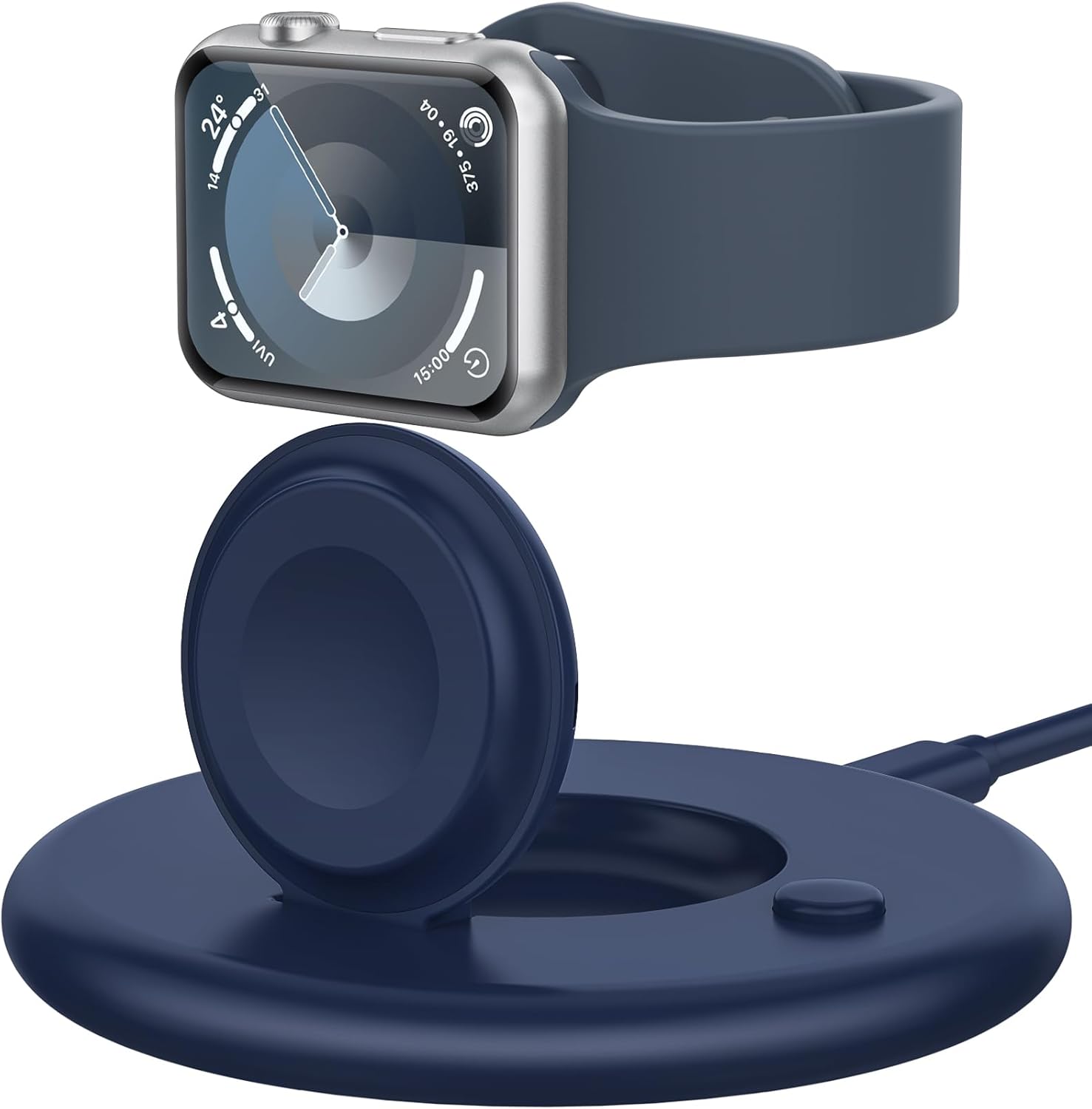 Diseñado para cargador de Apple Watch, cargador magnético portátil para iWatch con cable de carga, soporte de cargador plegable de reloj rápido para