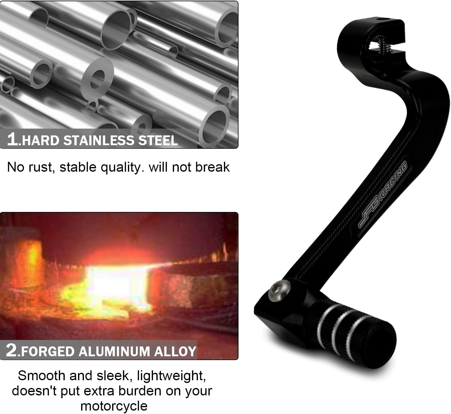 JFG RACING Palanca de cambios de motocicleta Palanca de cambios Punta plegable CNC para CRF 110 CRF110F 2013-2023 TTR 110 08-09 11-21 Negro