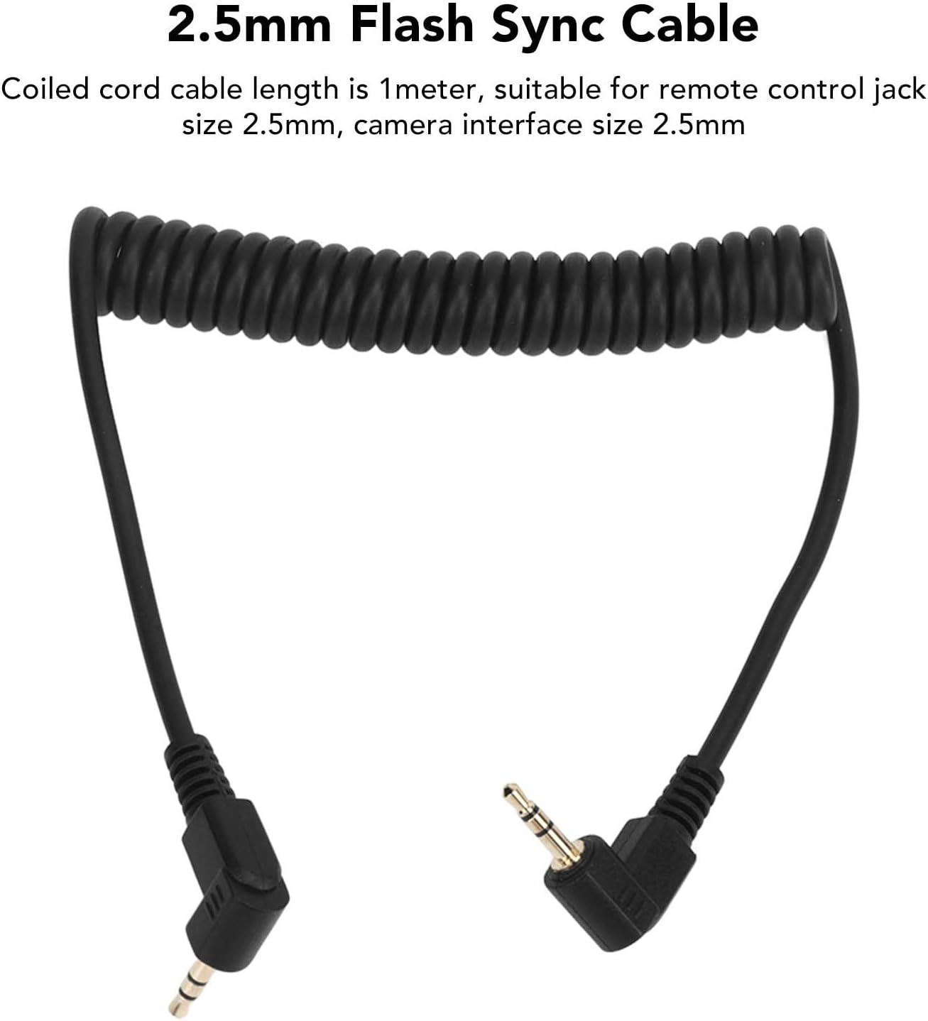 Cable de liberación de obturador de control remoto de cámara CB2 de 0.098 in, cable de sincronización de PC flash macho de 3.3 pies y 0.098 in,