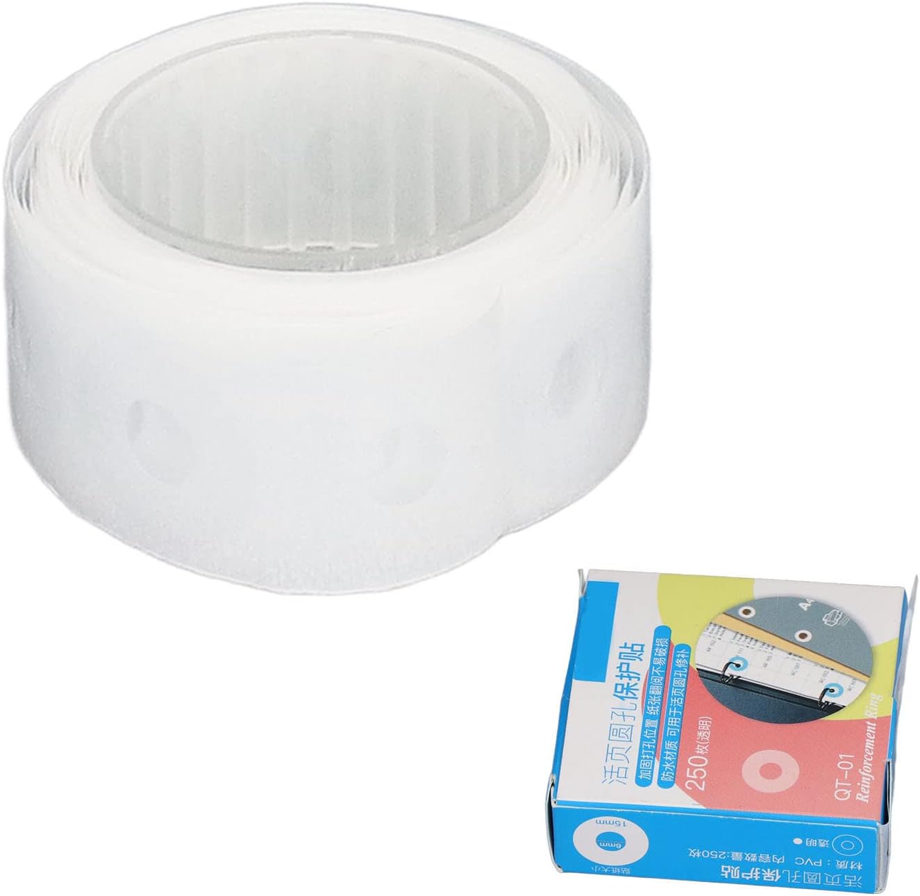 250 calcomanías de refuerzo perforadas impermeables de PVC de producción de bricolaje, calcomanías de reparación protectoras, calcomanías de