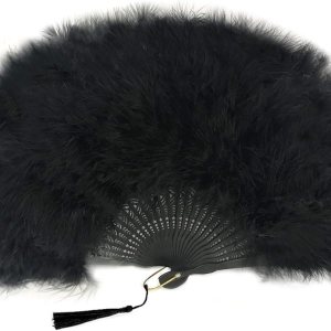 Abanico de plumas de Marabou, ventilador de mano plegable negro vintage de los años 20, ventilador de mano para festivales renacentistas para Abanico de plumas de Marabou, ventilador de mano plegable negro vintage de los años 20, ventilador de mano para festivales renacentistas para