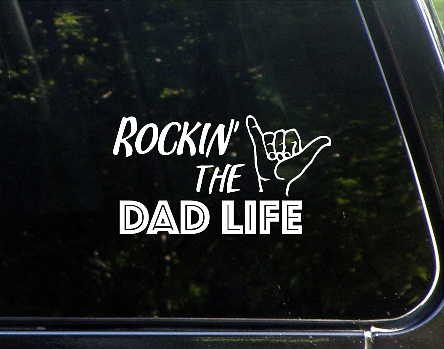 Biznet – Calcomanía de vinilo con diseño de Rockin’ The Dad Life, para parachoques de automóvil, botella de agua para laptop, calcomanía adhesiva,
