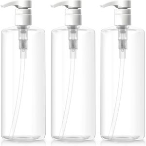 Bar5F Botellas de bomba recargables de 32 onzas de 1 litro de champú acondicionador loción jabón transparente sin BPA paquete de 3 Bar5F Botellas de bomba recargables de 32 onzas de 1 litro de champú acondicionador loción jabón transparente sin BPA paquete de 3