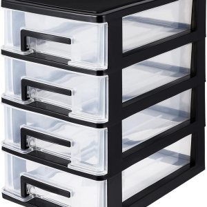 MOMFEI Gabinete de almacenamiento de cuatro capas tipo cajón de plástico tipo armario portátil multifunción estante organizador muebles MOMFEI Gabinete de almacenamiento de cuatro capas tipo cajón de plástico tipo armario portátil multifunción estante organizador muebles