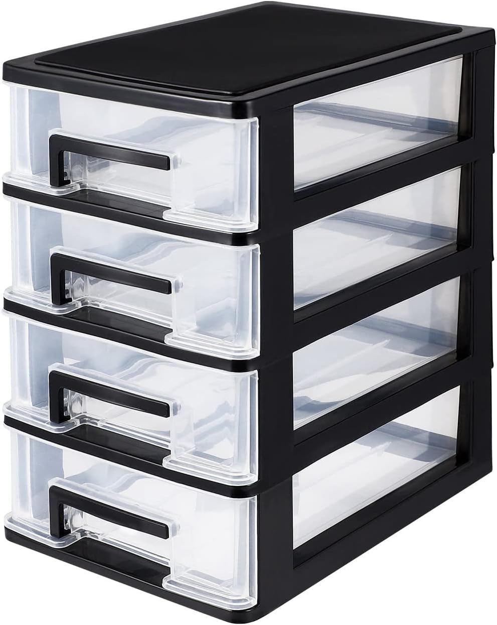 MOMFEI Gabinete de almacenamiento de cuatro capas tipo cajón de plástico tipo armario portátil multifunción estante organizador muebles