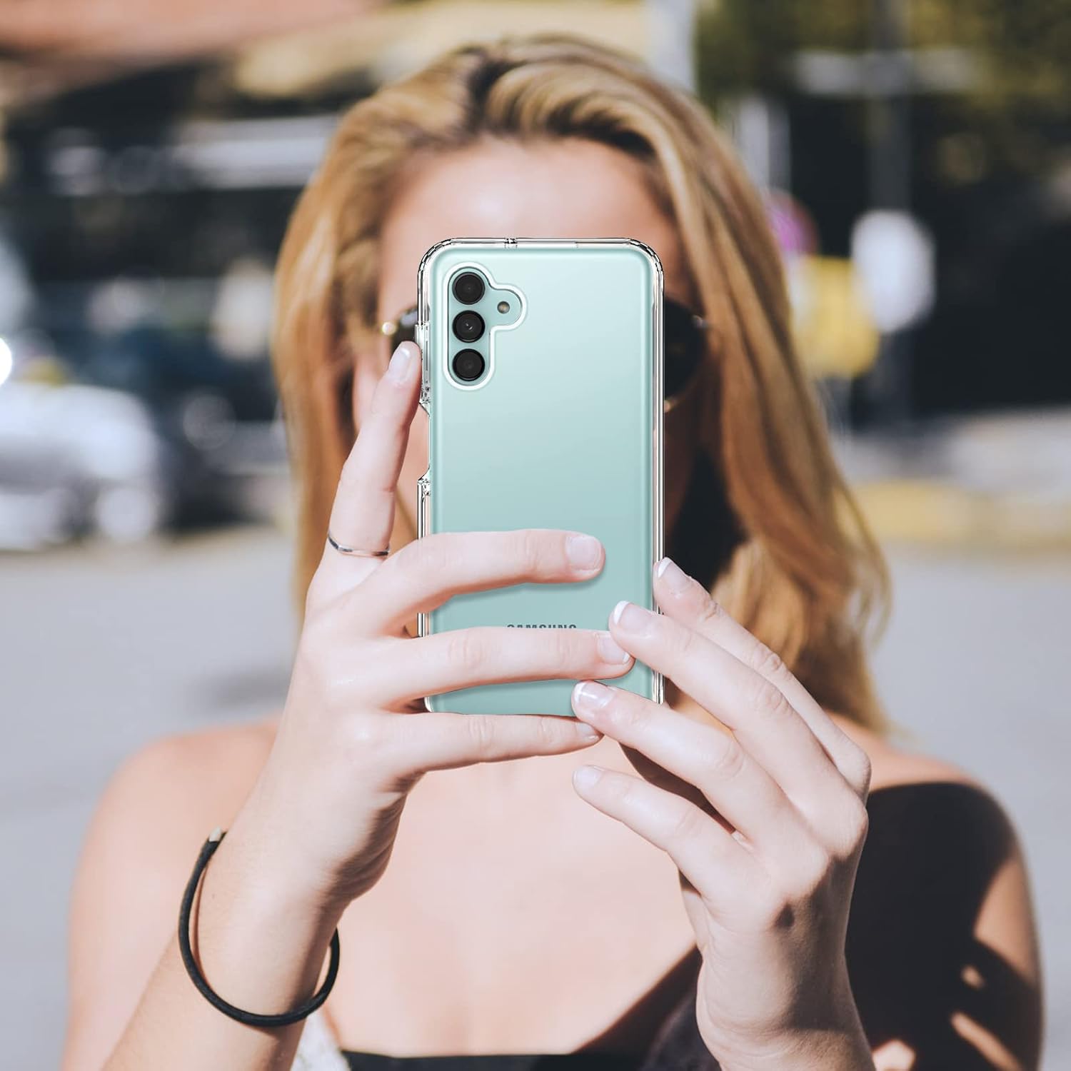 PUJUE Funda para Samsung Galaxy A13 5G Funda protectora transparente a prueba de golpes – Funda delgada y resistente de doble capa de protección