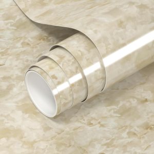 Papel tapiz de mármol blanco beige de 23.7 x 393.7 pulgadas, papel de contacto para despegar y pegar, autoadhesivo, impermeable, con aspecto de Papel tapiz de mármol blanco beige de 23.7 x 393.7 pulgadas, papel de contacto para despegar y pegar, autoadhesivo, impermeable, con aspecto de