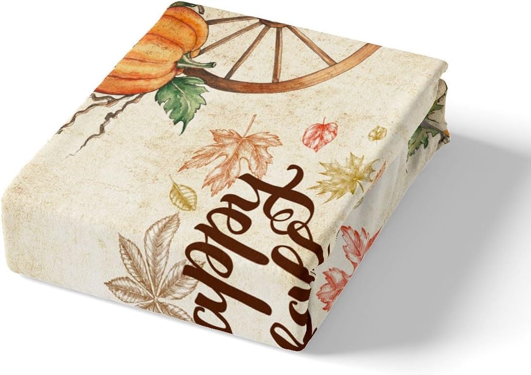 Fall Cabin – Sábana bajera ajustable para niños, tamaño individual, juego de ropa de cama retro con hojas de arce otoñal, decoración de dormitorio