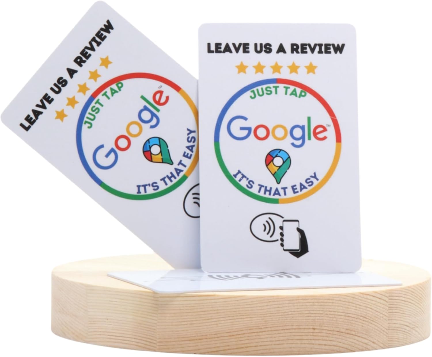 Google Review Cards – Tarjeta NFC inteligente reutilizable  Paquete de 2 unidades de tamaño de tarjeta NFC  Reseñas fáciles simplemente toque